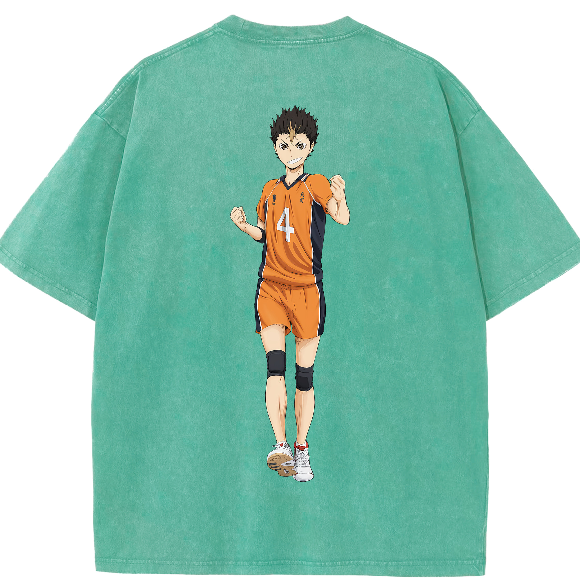 （画像用） ハイキュー!! Haikyu!! 綿100% ヴィンテージ風 半袖Tシャツ（背面プリント）